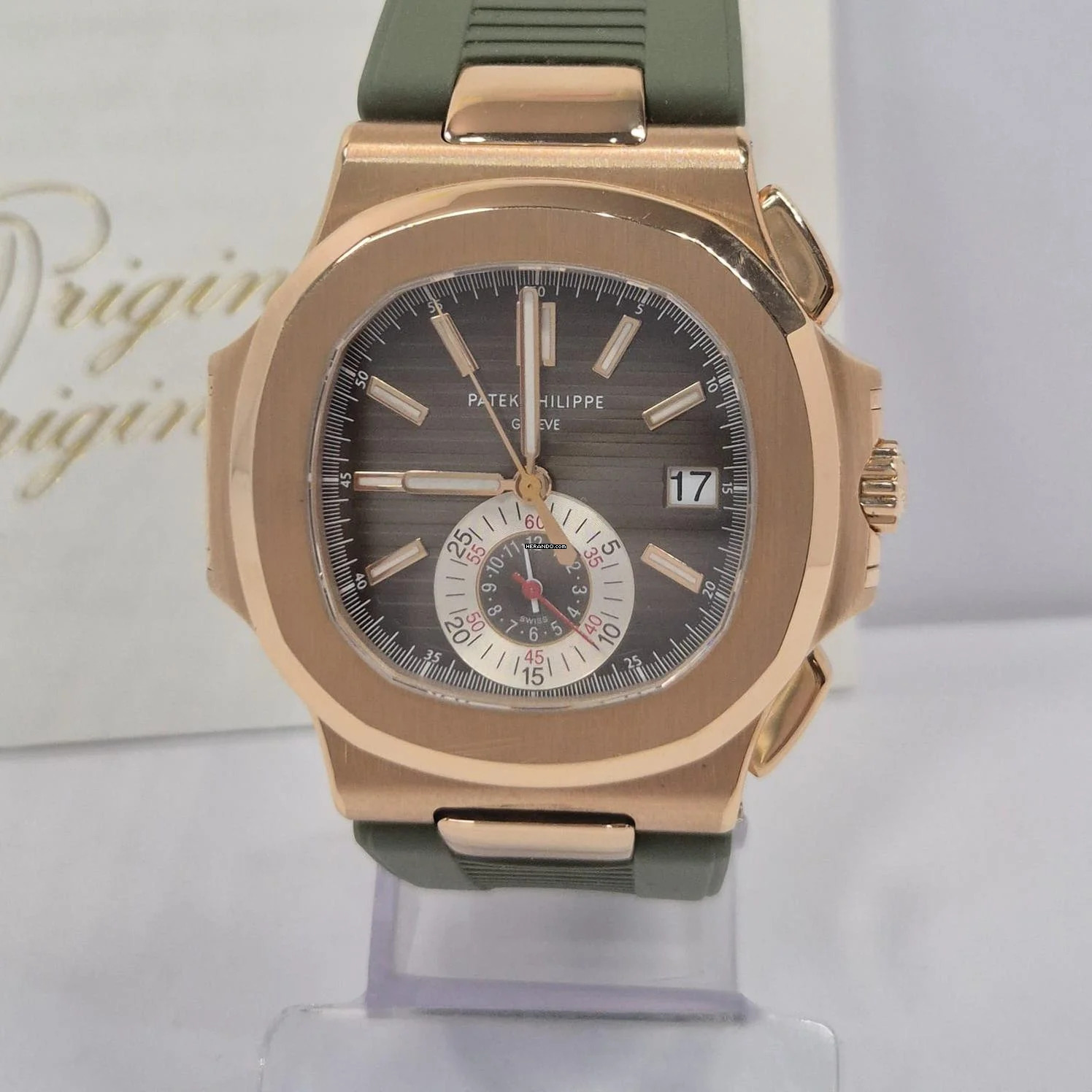 Thumbnail von Patek Philippe Nautilus Flyback Chronograph Ouro Rosé 40.5mm Automático Completo