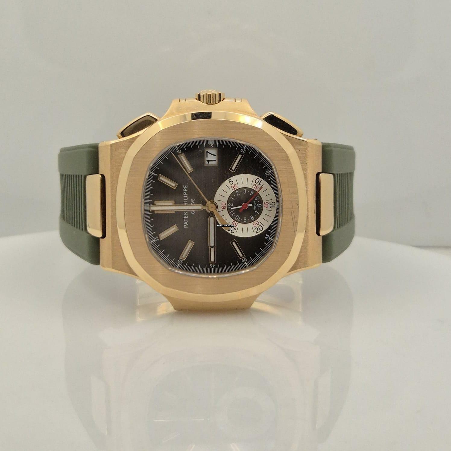 Thumbnail von Patek Philippe Nautilus Flyback Chronograph Ouro Rosé 40.5mm Automático Completo