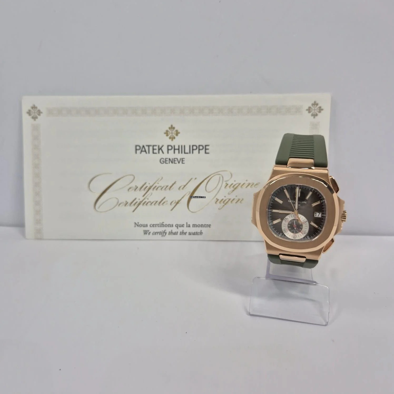 Thumbnail von Patek Philippe Nautilus Flyback Chronograph Ouro Rosé 40.5mm Automático Completo