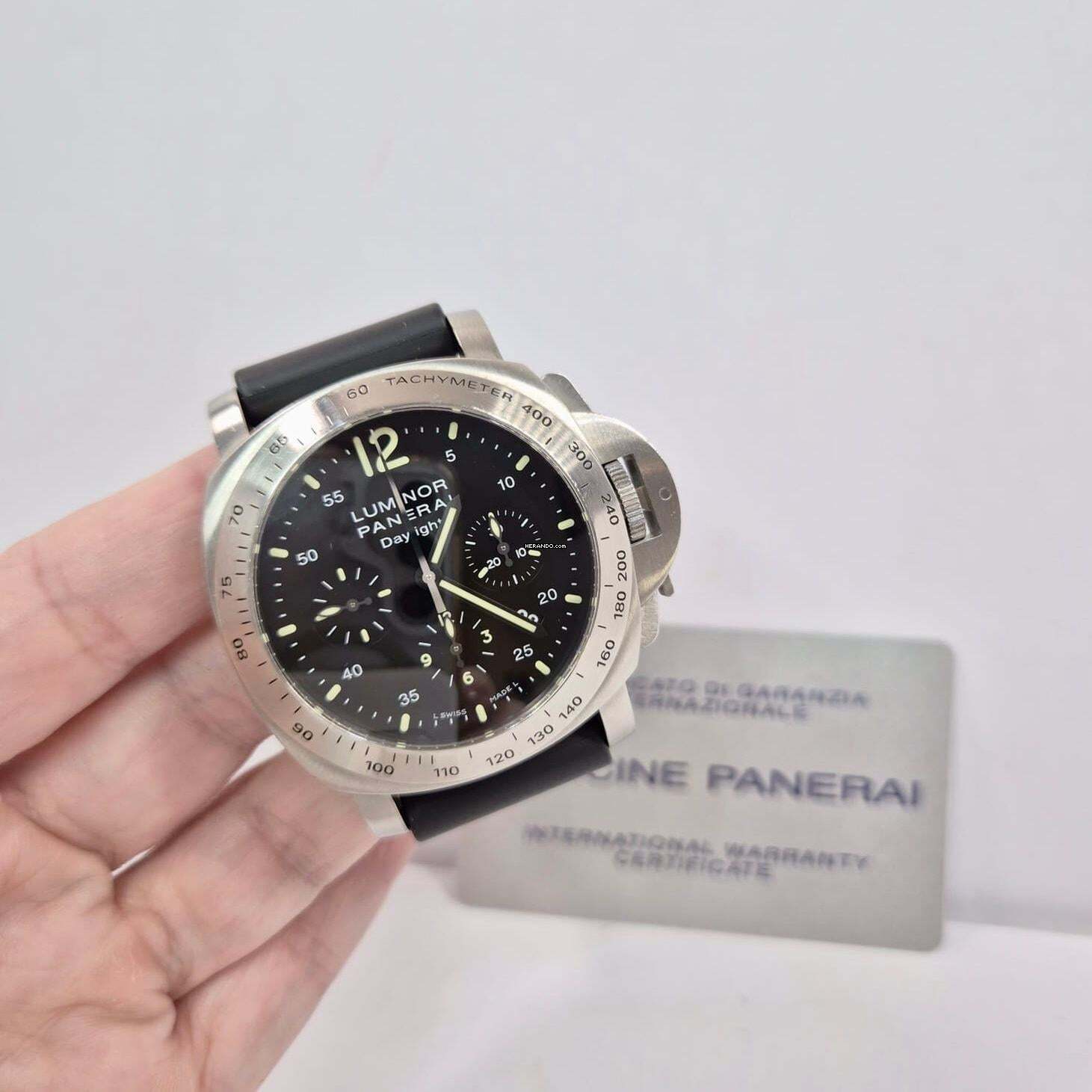  Panerai Luminor Chrono Daylight Chrono 44mm Automático 2 pulseiras 