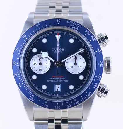  Tudor Black Bay Chrono Blue Dial MT5813 41mm 2024 B+P Jubiléband ungetragen 