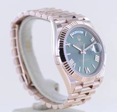 Thumbnail von Rolex Day-Date 40 40mm 18K Roségold Olive green Dial Presidentband Klassiker Fluted B+P
