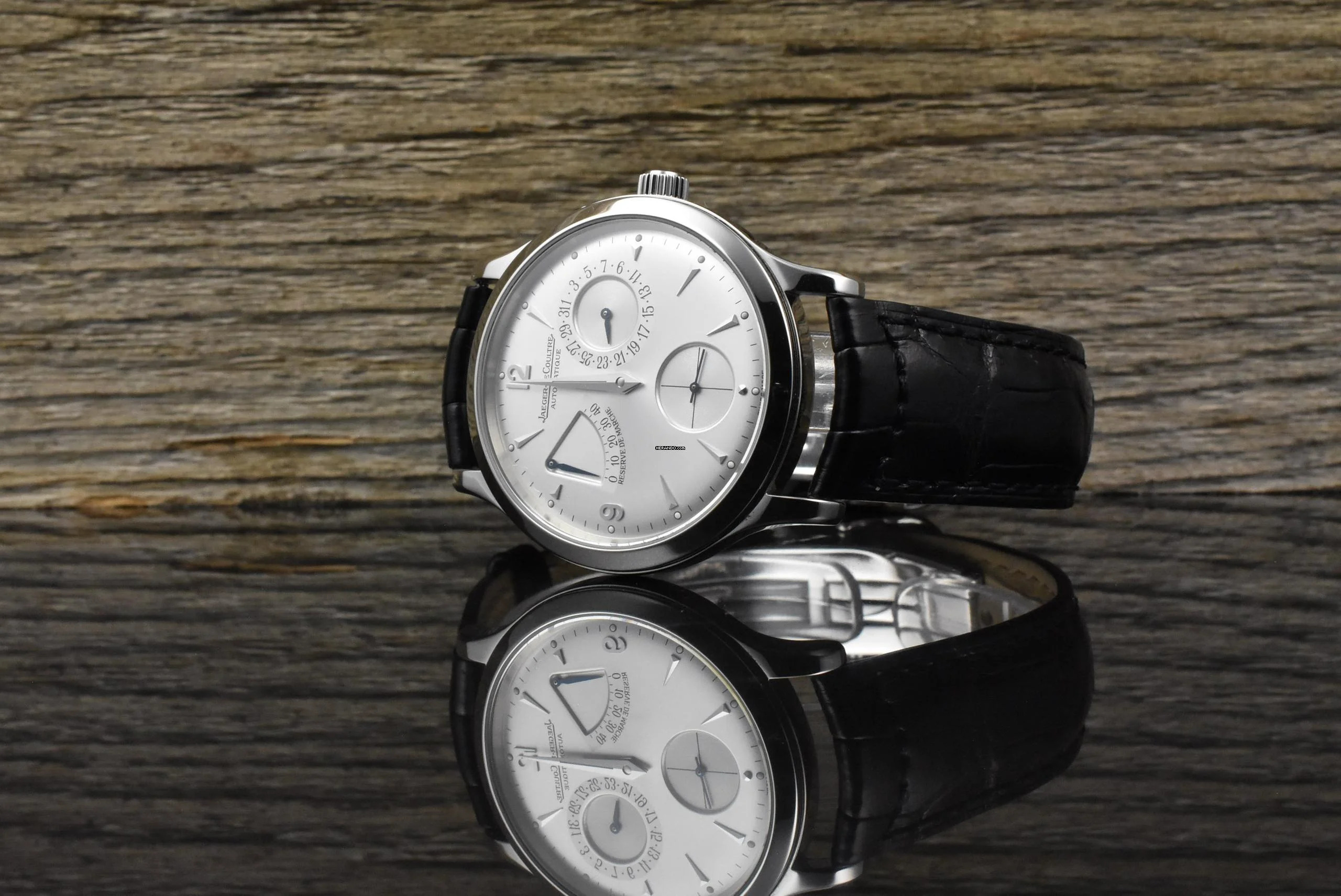  Jaeger-LeCoultre Master Réserve de Marche Q1488404 / 140.8.93.S Stahl / Silver Dial B&P - 2008 