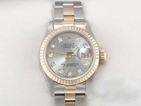  Rolex Lady-Datejust Edelstahl Gelbgold 750 Diamanten Automatik Stainless Steel 18kt Yellow Gold Oyster-band Chronometer 