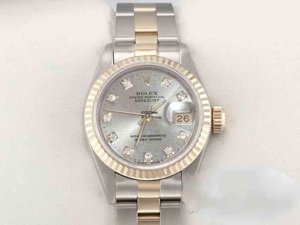  Rolex Lady-Datejust Edelstahl Gelbgold 750 Diamanten Automatik Stainless Steel 18kt Yellow Gold Oyster-band Chronometer 