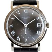 Thumbnail von Patek Philippe Calatrava Date 3445 Oversize slate grey dial white gold 18KT 1967's