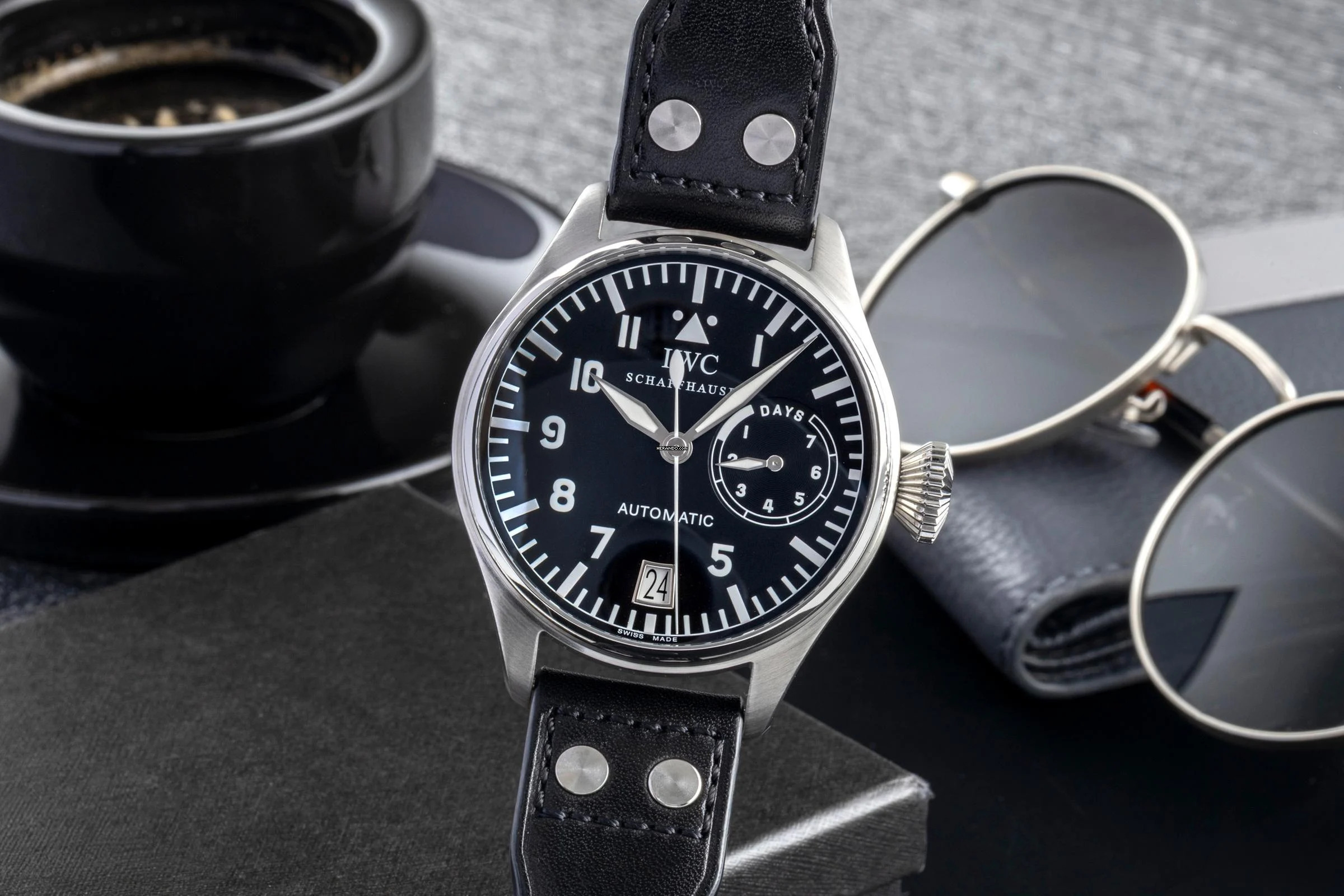  IWC Große Fliegeruhr Schaffhausen Big Pilot Automatik 7 Days Edelstahl Herrenuhr Ref IW500201 