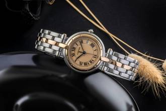 Thumbnail von Cartier Cougar Panthere Ronde 2 Row Lady Stahl / Gold Damenuhr Ref. 183964 Klassiker