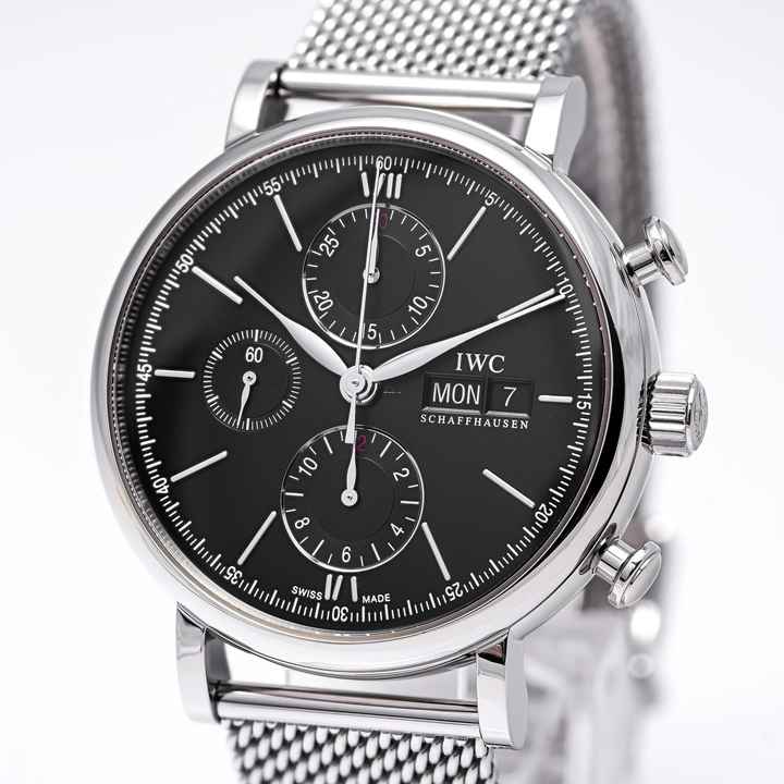  IWC Portofino Chronograph 42 Black – IW391010 – like NEW – 12/2017 Full Set 