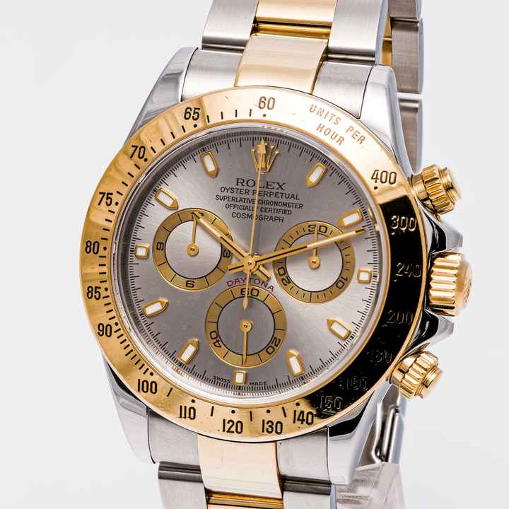  Rolex Daytona 40 Steel Gold Grey – 116523 – like NEW – 05/2004 Lc100 Full Set 