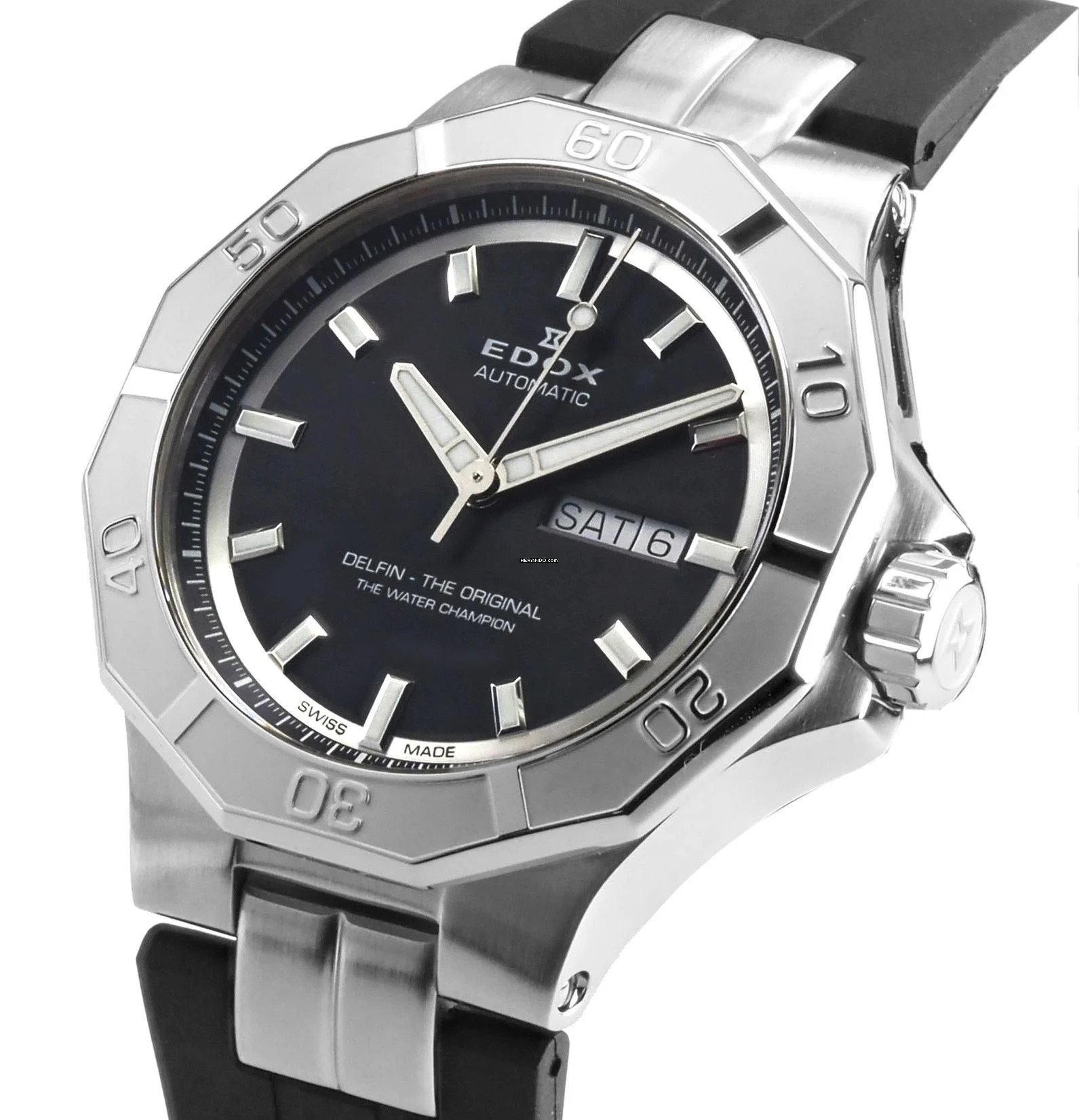  Edox Herren Uhr Automatik 88008 3CA NIN Swiss Made 44 mm Ø Delfin Neu 