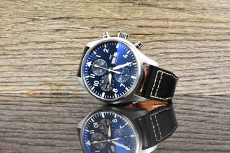 Thumbnail von IWC Fliegeruhr Chronograph Pilot Chronograph Le Petit Prince IW377714 Blue Dial unpoliert Full Set 2019
