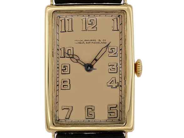  Patek Philippe Vintage Rectangular Art Deco 1912 Full Set sehr gut Vintage Rectangular Art Deco 18kt Gelbgold 