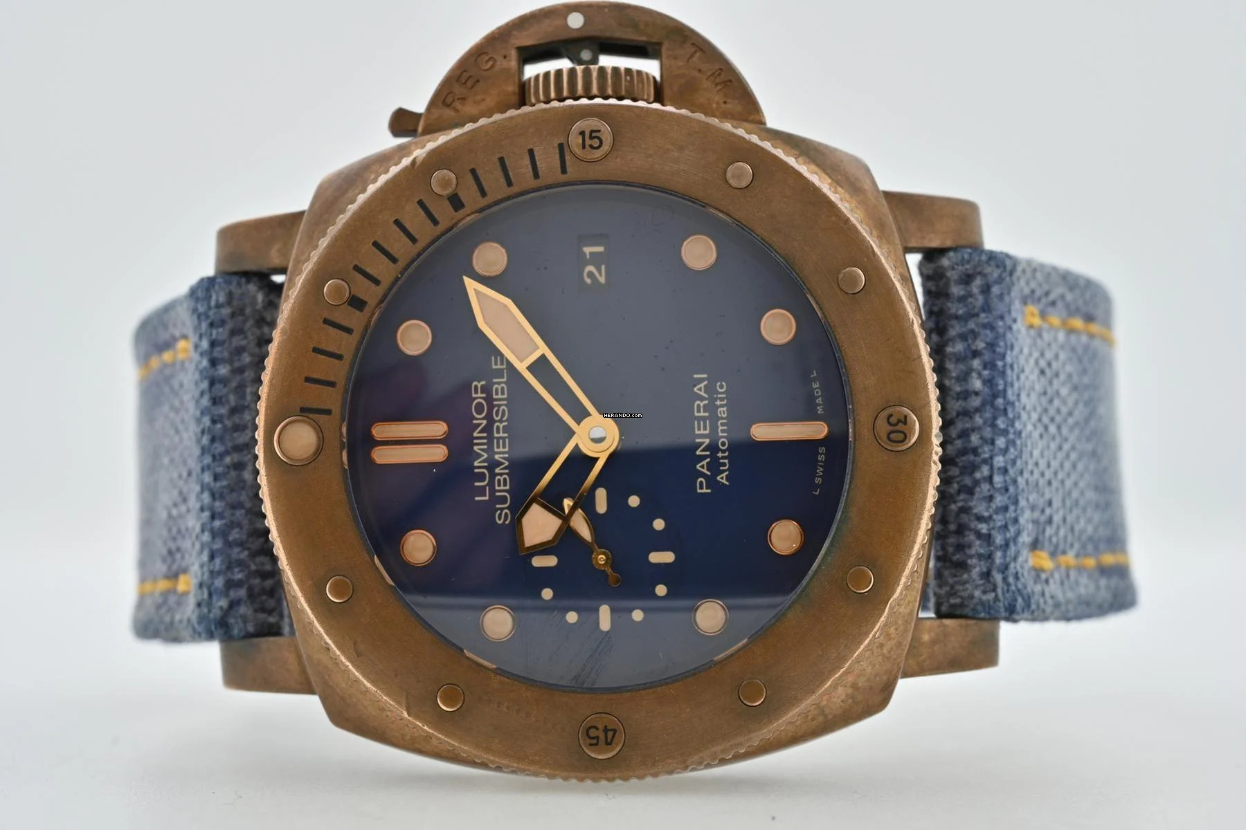  Panerai Luminor Submersible 1950 3 Days Bronze Bronzo PAM 671 Limited 47mm Blue Dial 