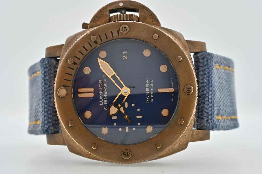  Panerai Luminor Submersible 1950 3 Days Bronze Bronzo PAM 671 Limited 47mm Blue Dial 