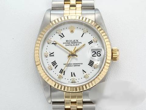 Rolex Datejust 31 Medium Stahl Gelbgold 750 Diamanten Automatik Stainless Steel 18kt Yellow Gold Stahl Jubilé-band Chronometer Oyster White Dial 