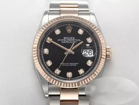  Rolex Datejust 36 126231 2020 Stahl Rosegold 750 Diamanten Automatik Stainless Steel 18kt Rose Gold Oyster-band Chronometer Black Dial 