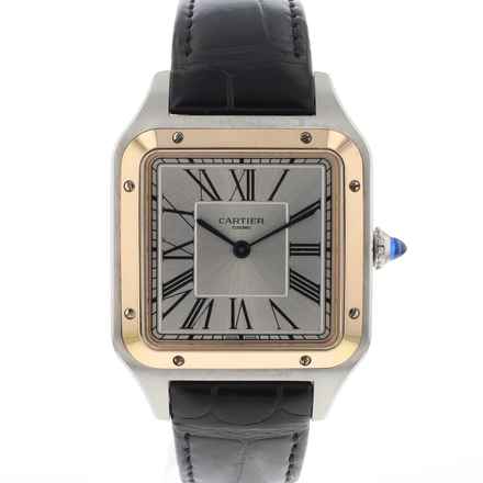  Cartier Santos Dumont Large Rose Gold / Steel Silver Dial 