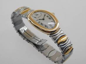 Thumbnail von Cartier Baignoire 18 Karat Gelbgold / Edelstahl Baignoire Damenuhr 22,5 x 31 mm wie Neu volles Band alle Glieder