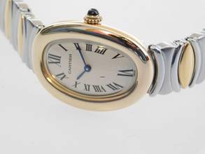 Thumbnail von Cartier Baignoire 18 Karat Gelbgold / Edelstahl Baignoire Damenuhr 22,5 x 31 mm wie Neu volles Band alle Glieder