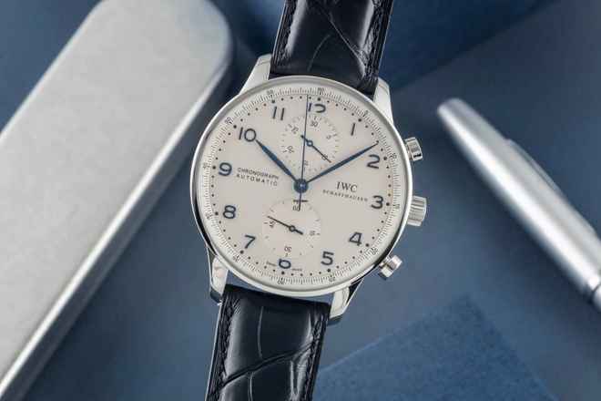  IWC Portugieser Chronograph Stahl Automatik Herrenuhr IW371446 Papiere 2014 