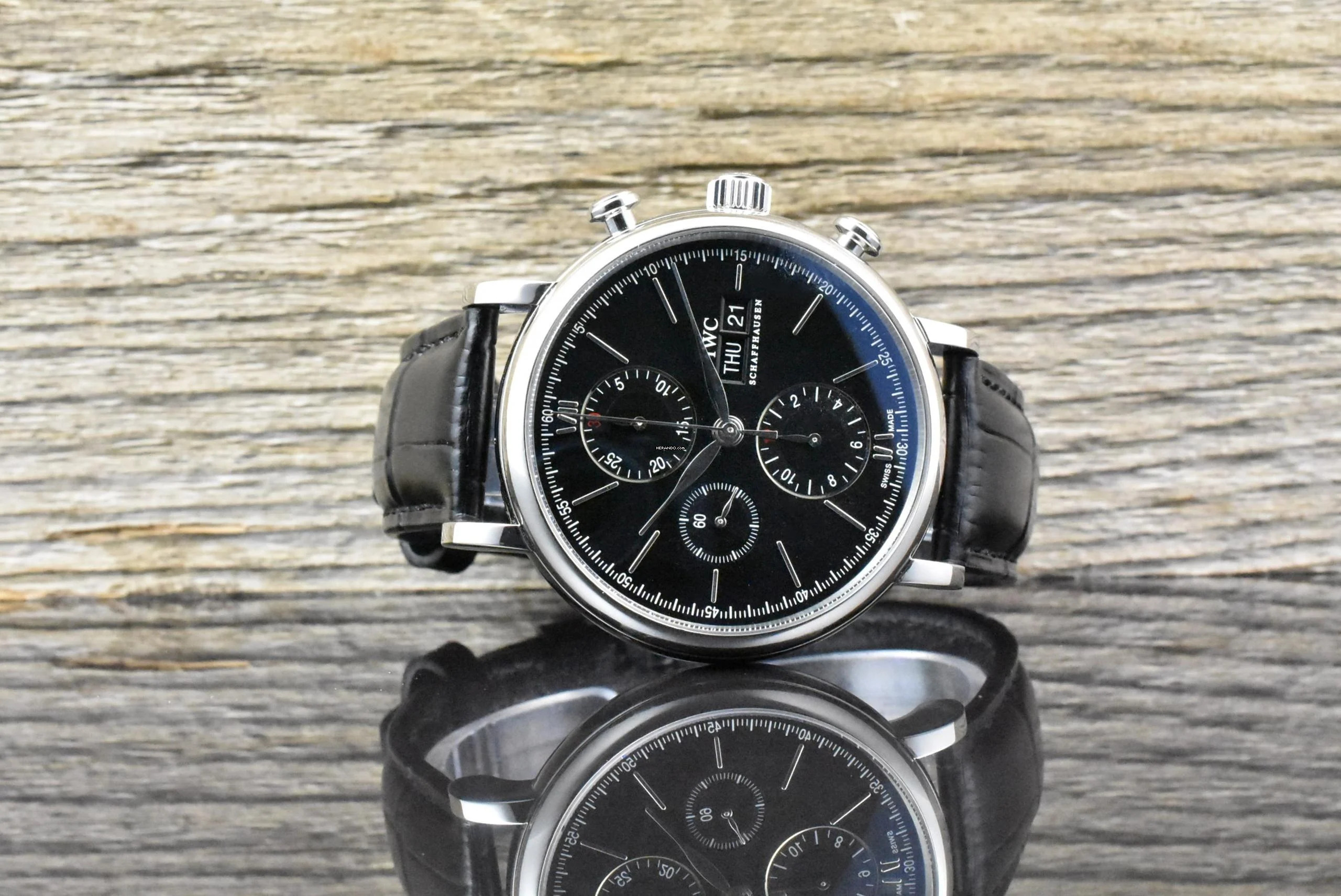  IWC Portofino Chronograph IW391008 Black Dial Automatic - B&P 