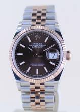 Thumbnail von Rolex Datejust 36 brown dial Jubiléband Stahl Roségold Fluted