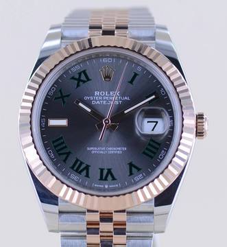  Rolex Datejust 41 Stahl Roségold Wimbledon Dial Jubilé B+P 126331 