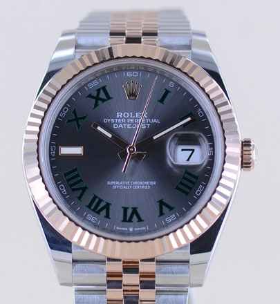  Rolex Datejust 41 Stahl Roségold Wimbledon Dial Jubilé B+P 126331 