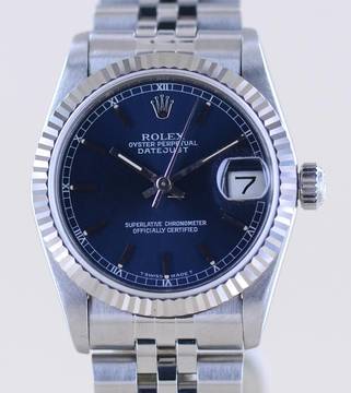  Rolex Datejust 31 Medium Datejust Weißgold blue dial Jubiléband 31mm Lady B+P 