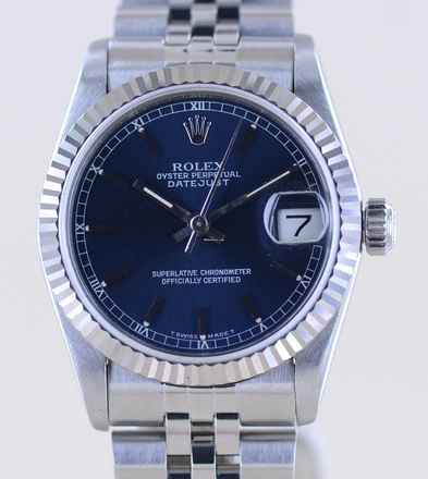  Rolex Datejust 31 Medium Datejust Weißgold blue dial Jubiléband 31mm Lady B+P 
