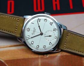 Thumbnail von Cyma MINT RARE HIGH GRADE CHRONOMETRE CHRONOMETER IN STEEL FROM THE 50'S