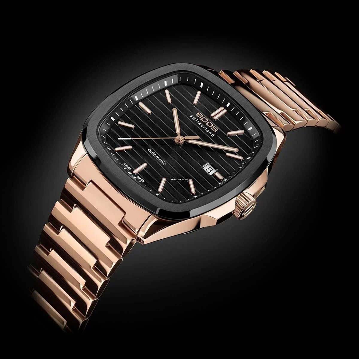 Epos 3511 PVD Gold/schwarz Dresswatch different colors and straps PVD Gold or leather strap