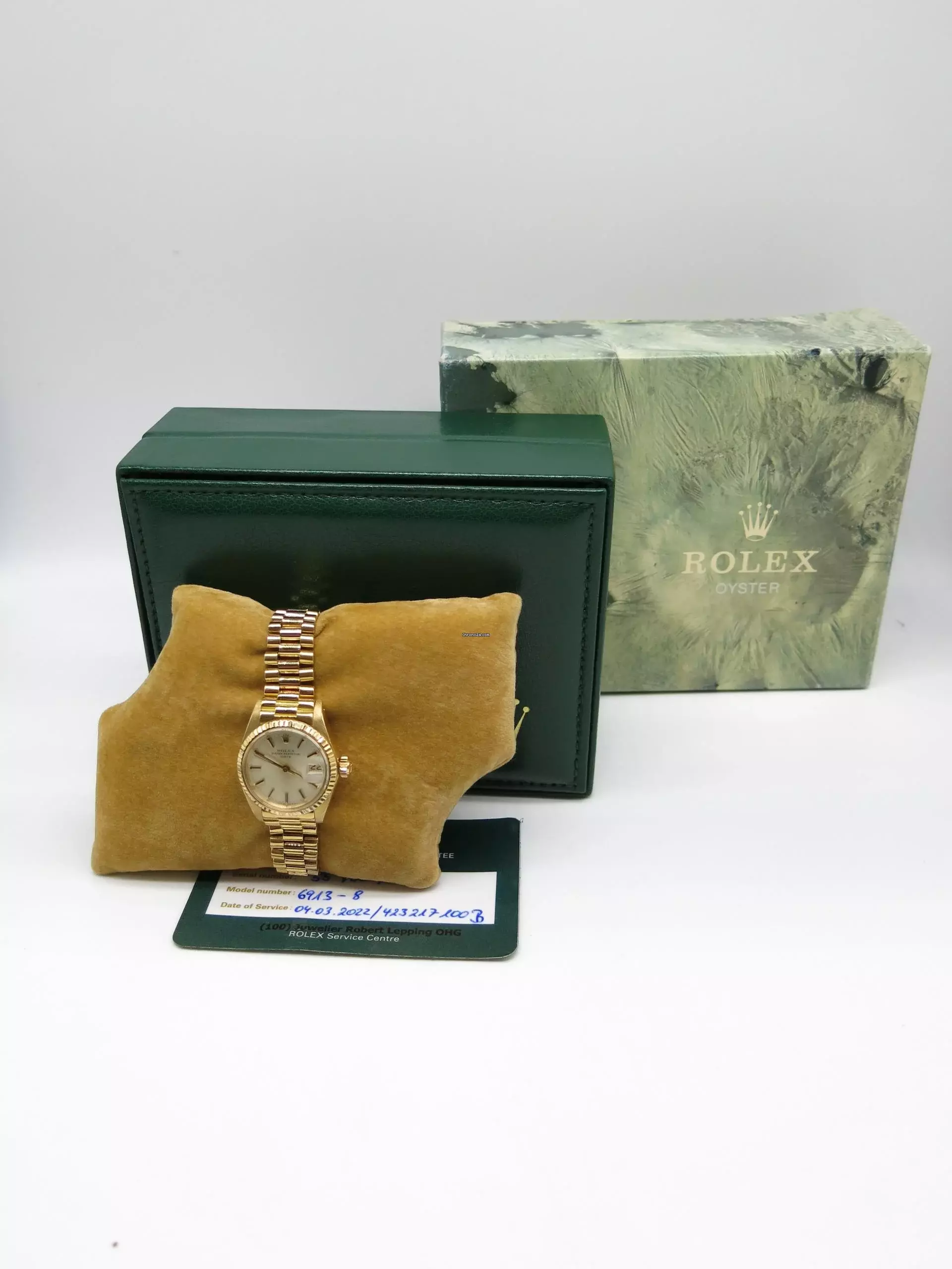 Rolex Lady-Datejust 26 - Ref.6913 - Jahr: 1978 - 750 Vollgold Mit Box