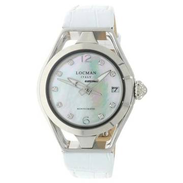 Locman Montecristo Italy Montecristo Lady weiss mit Diamanten ca.0,10 ct Ref.0526