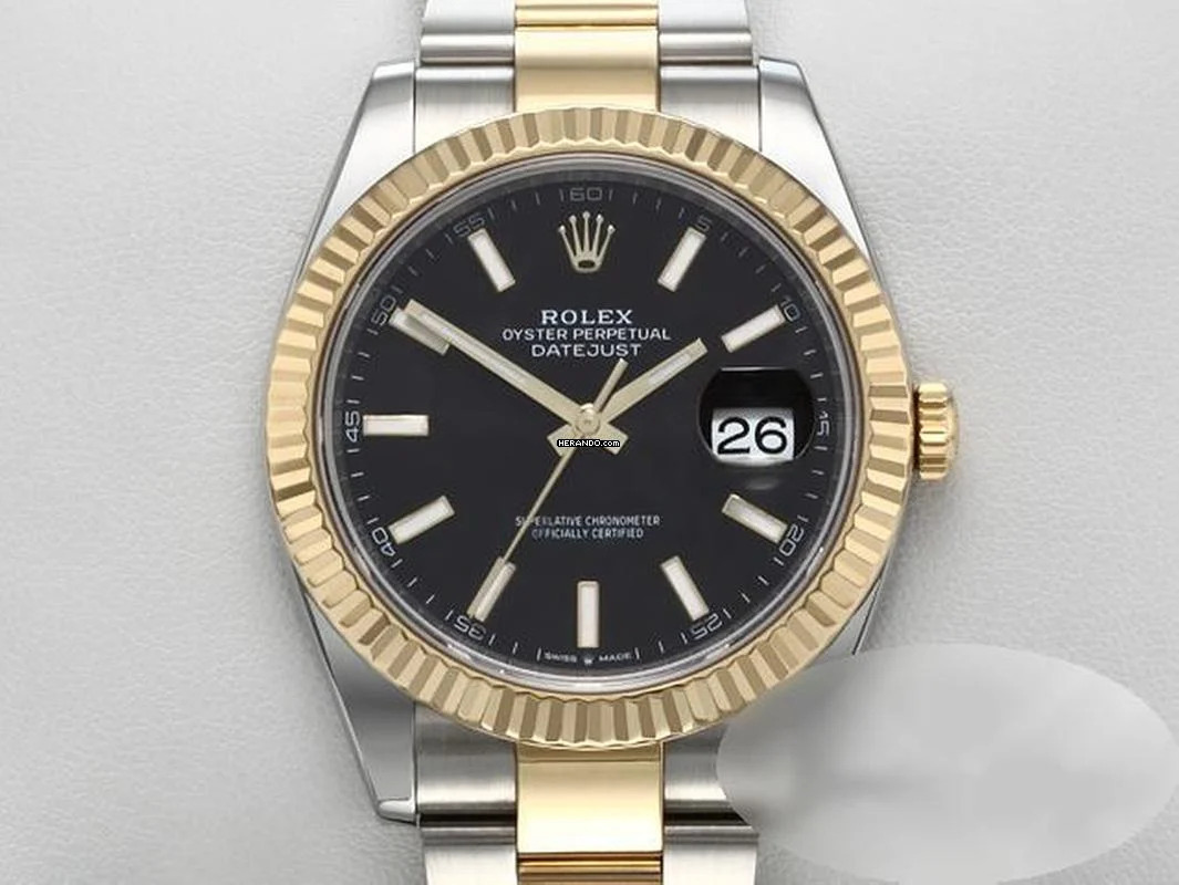 Rolex Datejust 41 126333 Stahl Gelbgold 750 2022 Automatik Stainless Steel 18kt Yellow Gold Herren Damen Oyster-band Chronometer Black Dial