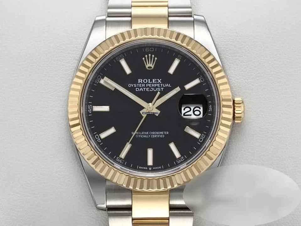  Rolex Datejust 41 126333 Stahl Gelbgold 750 2022 Automatik Stainless Steel 18kt Yellow Gold Herren Damen Oyster-band Chronometer Black Dial 