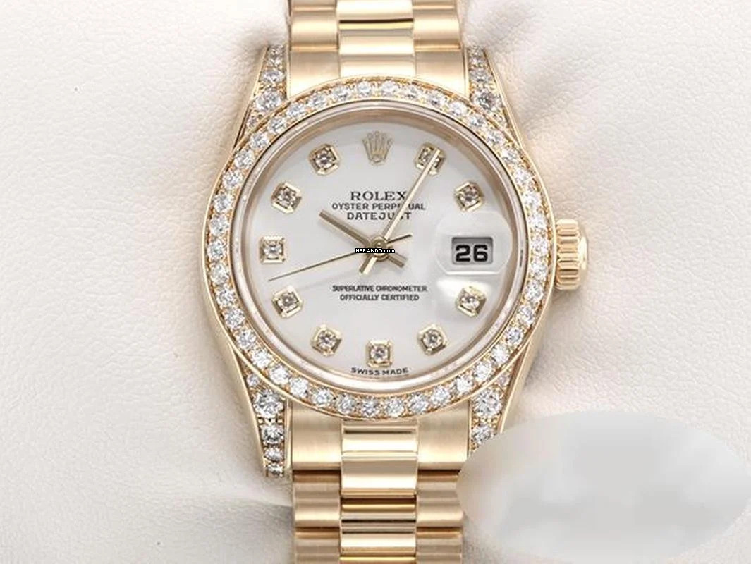 Rolex Lady-Datejust 26mm 179158 Gelbgold 750 Diamanten Automatik Gold Damen