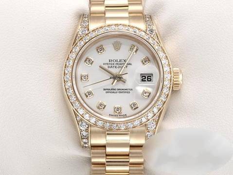  Rolex Lady-Datejust 26mm 179158 Gelbgold 750 Diamanten Automatik Gold Damen 