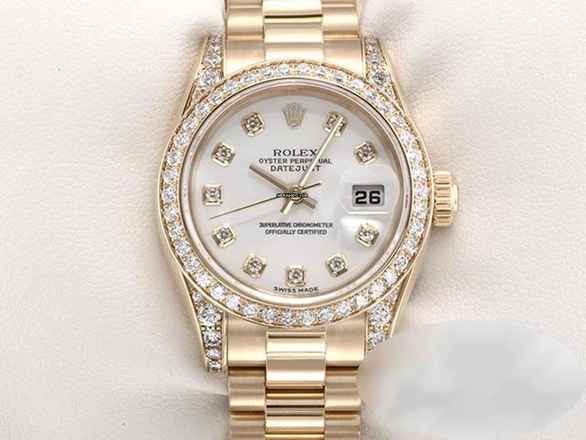  Rolex Lady-Datejust 26mm 179158 Gelbgold 750 Diamanten Automatik Gold Damen 