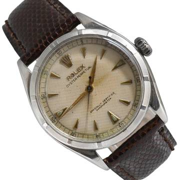  Rolex Oyster Perpetual 34 6285 Chronometer Ivory honeycomb dial 1954 