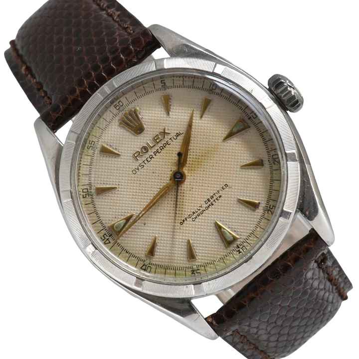  Rolex Oyster Perpetual 34 6285 Chronometer Ivory honeycomb dial 1954 