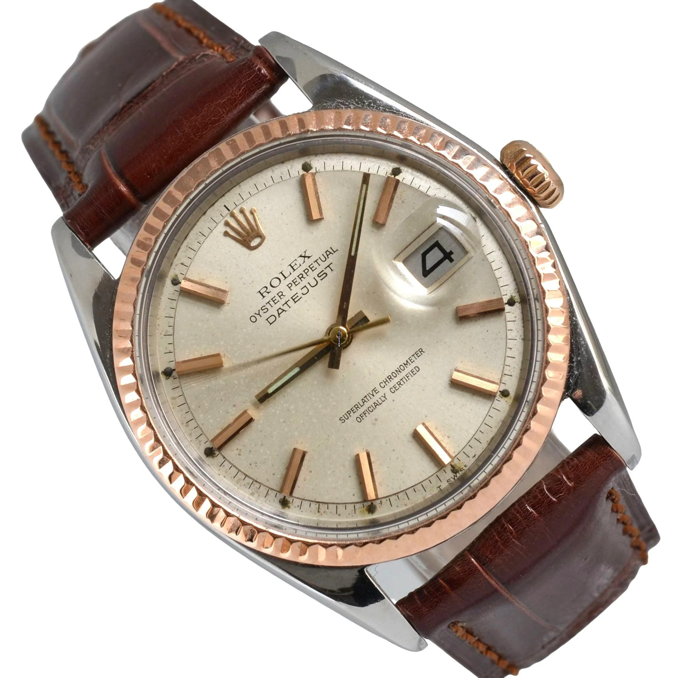 Rolex Datejust 36 1601 silver dial steel and rose gold 1967