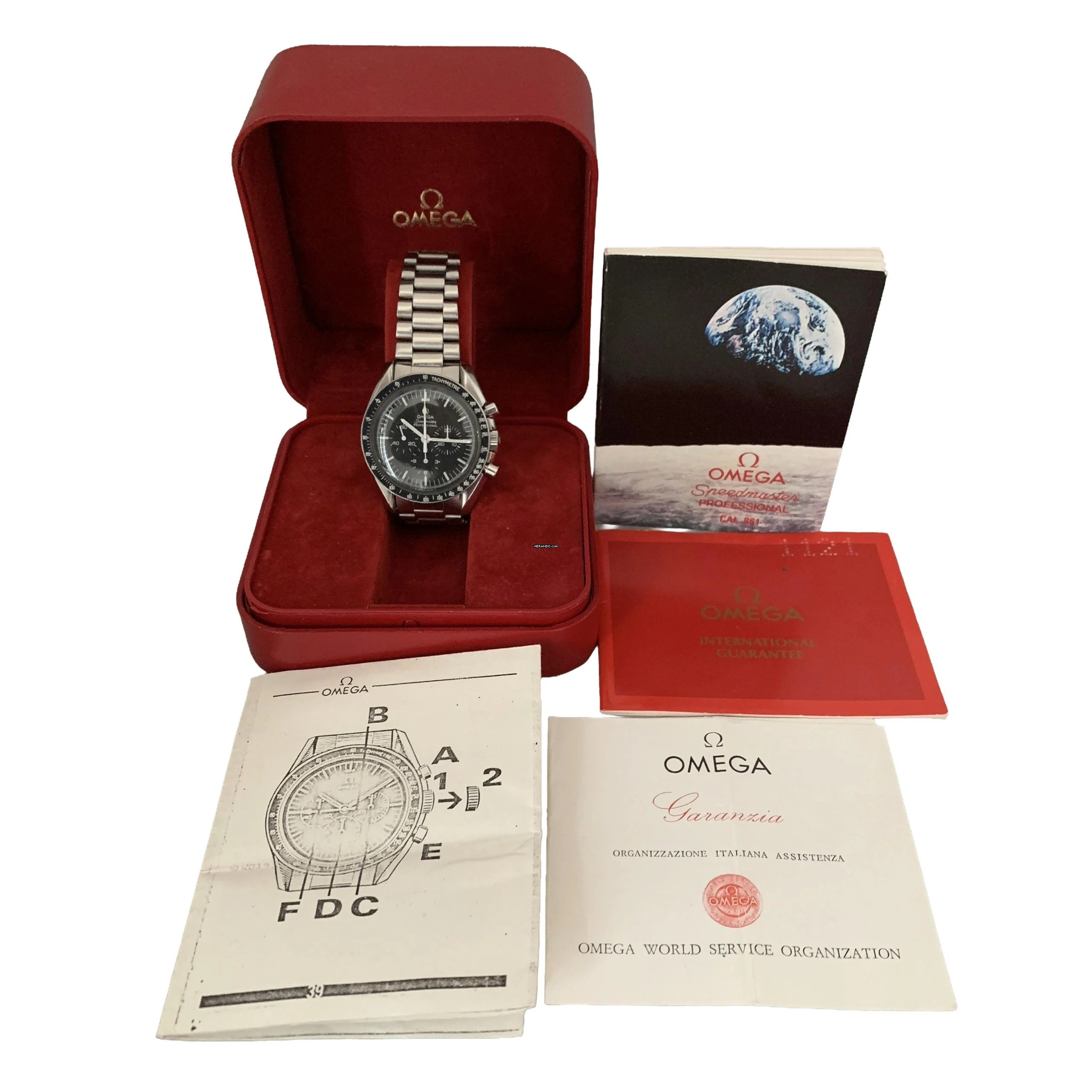  Omega Speedmaster Professional Moonwatch 145.022 Professional Moonwatch 1983 Full Set TOP Condition 