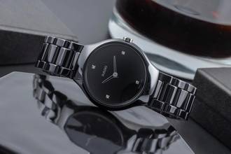 Thumbnail von Rado True Thinline Black Dial Black CeramicDamenuhr Ref. 01.420.0742.3.071 B&P