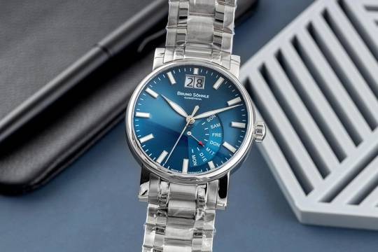  Bruno Söhnle Pesaro Glashütte Pesaro I Stahl Quarz Herrenuhr Ref. 17-13073-346 B&P 