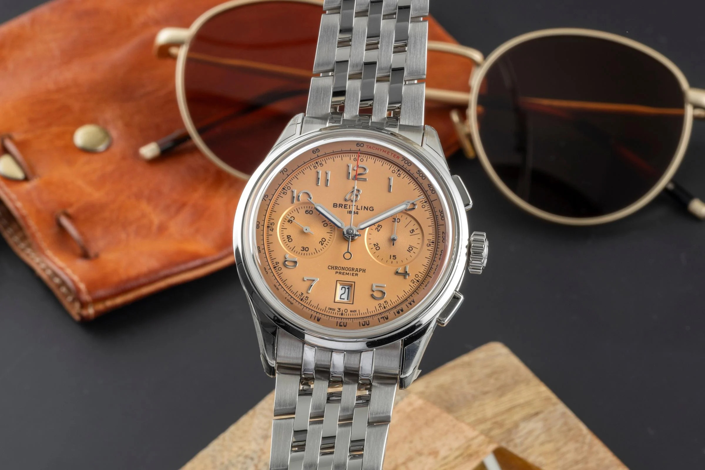 Breitling Premier Chronograph Automatik Herrenuhr Ref AB0145331K1A1