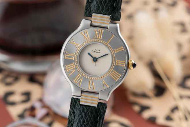  Cartier 21 Must de Cartier Lady Stahl / Gold Damenuhr Ref. 9010 