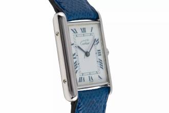 Thumbnail von Cartier Tank must Tank White blue Roman Dial 925 Silber Quarz Medium Ref. 681006
