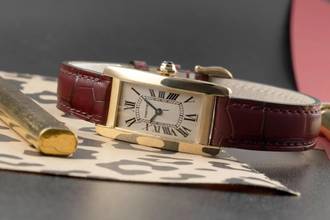Thumbnail von Cartier Tank Américaine SM 18k (0,750) Gold Quarz Damenuhr Ref. W2601556 1710